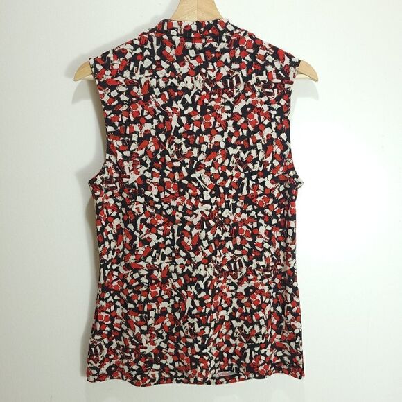 NWOT Kasper NY Abstract Drape Neck Art Top - Picture 2 of 11